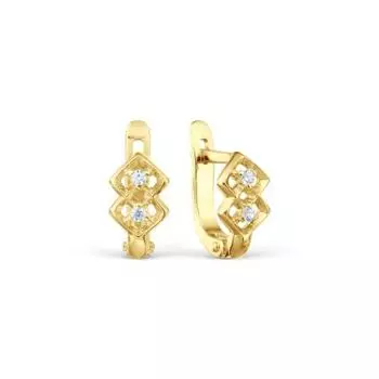 Серьги с фианитами Линии Любви