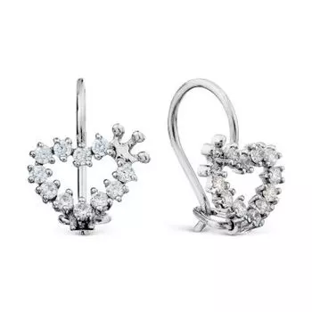 Серьги с фианитами Линии Любви