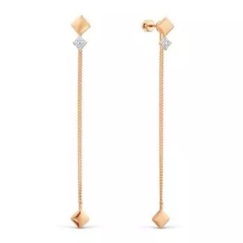 Серьги с фианитами Линии Любви