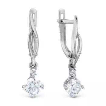 Серьги с фианитами Линии Любви