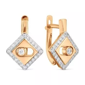 Серьги с фианитами Линии Любви