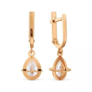 Серьги с фианитами Линии Любви