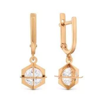 Серьги с фианитами Линии Любви