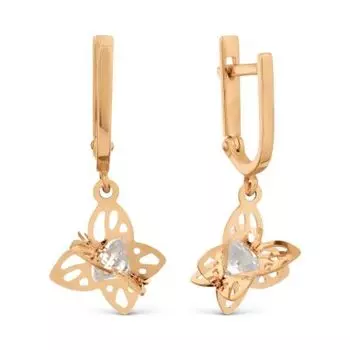 Серьги с фианитами Линии Любви