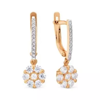 Серьги с фианитами Линии Любви