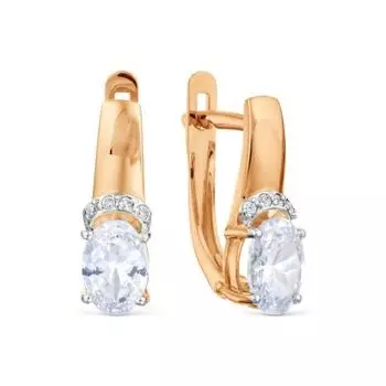 Серьги с фианитами Линии Любви