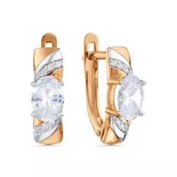 Серьги с фианитами Линии Любви