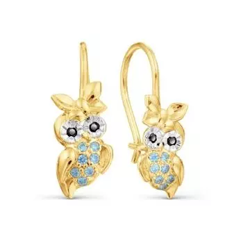 Серьги с фианитами Линии Любви