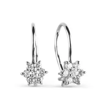 Серьги с фианитами Линии Любви