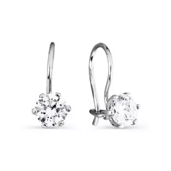 Серьги с фианитами Линии Любви