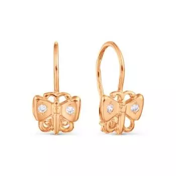 Серьги с фианитами Линии Любви