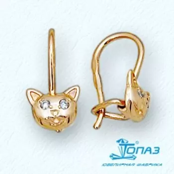 Серьги с фианитами Линии Любви