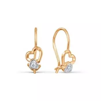 Серьги с фианитами Линии Любви