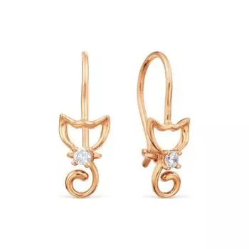 Серьги с фианитами Линии Любви