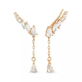 Серьги с фианитами Линии Любви