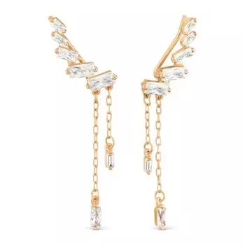 Серьги с фианитами Линии Любви