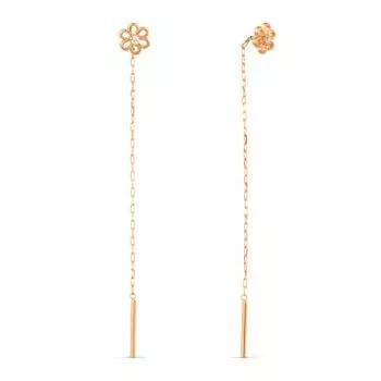 Серьги с фианитами Линии Любви