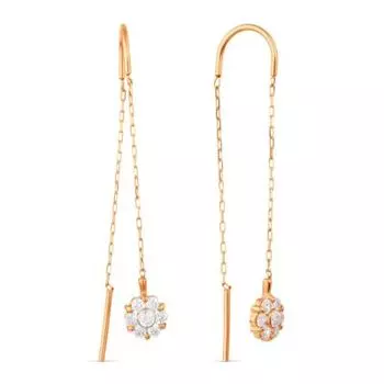 Серьги с фианитами Линии Любви