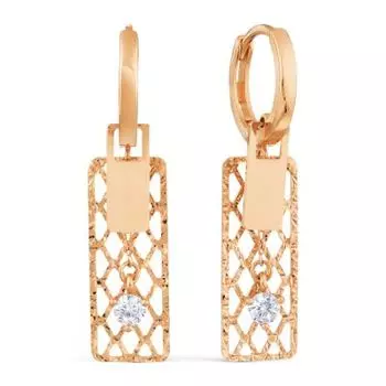 Серьги с фианитами Линии Любви