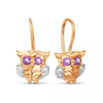 Серьги с фианитами Линии Любви