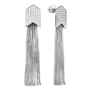 Серьги с фианитами Линии Любви