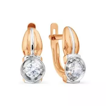 Серьги с фианитами Линии Любви