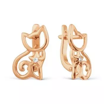 Серьги с фианитами Линии Любви