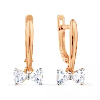 Серьги с фианитами Линии Любви