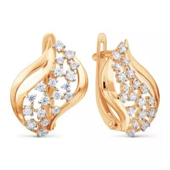 Серьги с фианитами Линии Любви