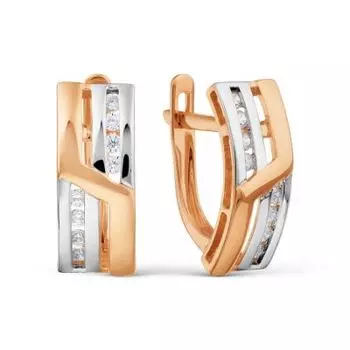 Серьги с фианитами Линии Любви