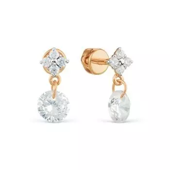 Серьги с фианитами Линии Любви