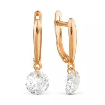 Серьги с фианитами Линии Любви