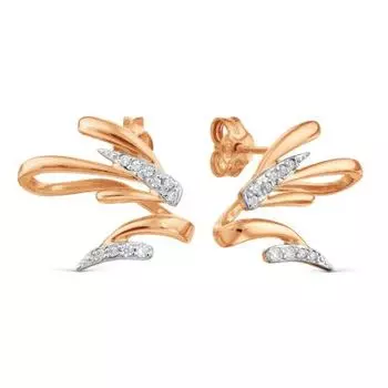 Серьги с фианитами Линии Любви