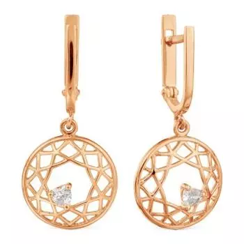 Серьги с фианитами Линии Любви