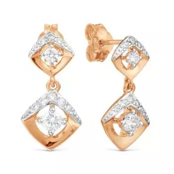 Серьги с фианитами Линии Любви