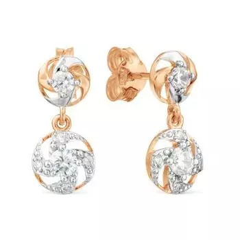 Серьги с фианитами Линии Любви