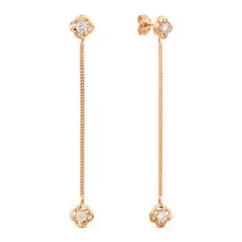 Серьги с фианитами Линии Любви