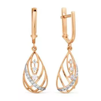 Серьги с фианитами Линии Любви