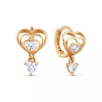 Серьги с фианитами Линии Любви