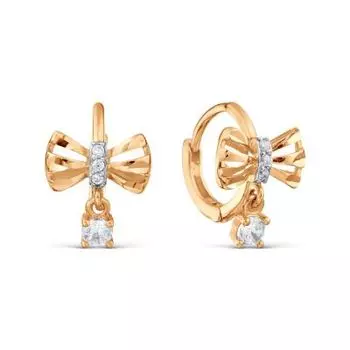 Серьги с фианитами Линии Любви