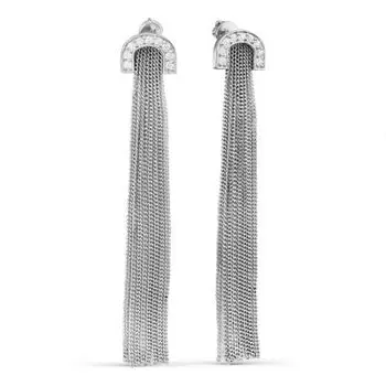 Серьги с фианитами Линии Любви