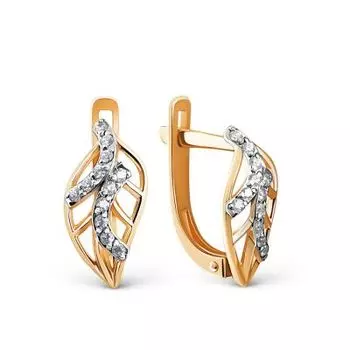 Серьги с фианитами Линии Любви