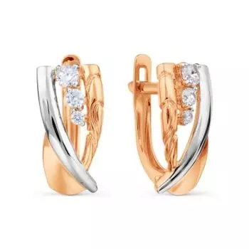 Серьги с фианитами Линии Любви