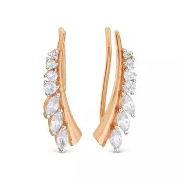 Серьги с фианитами Линии Любви