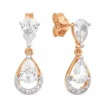 Серьги с фианитами Линии Любви