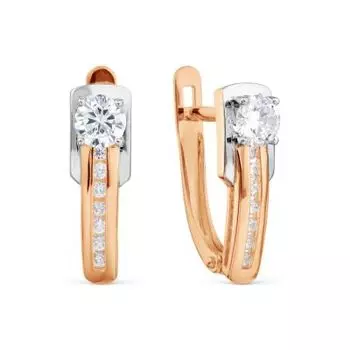 Серьги с фианитами Линии Любви