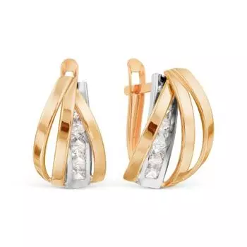 Серьги с фианитами Линии Любви