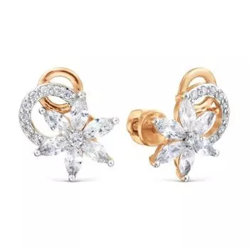 Серьги с фианитами Линии Любви