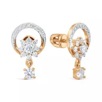 Серьги с фианитами Линии Любви