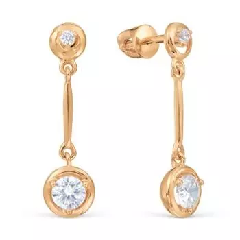 Серьги с фианитами Линии Любви